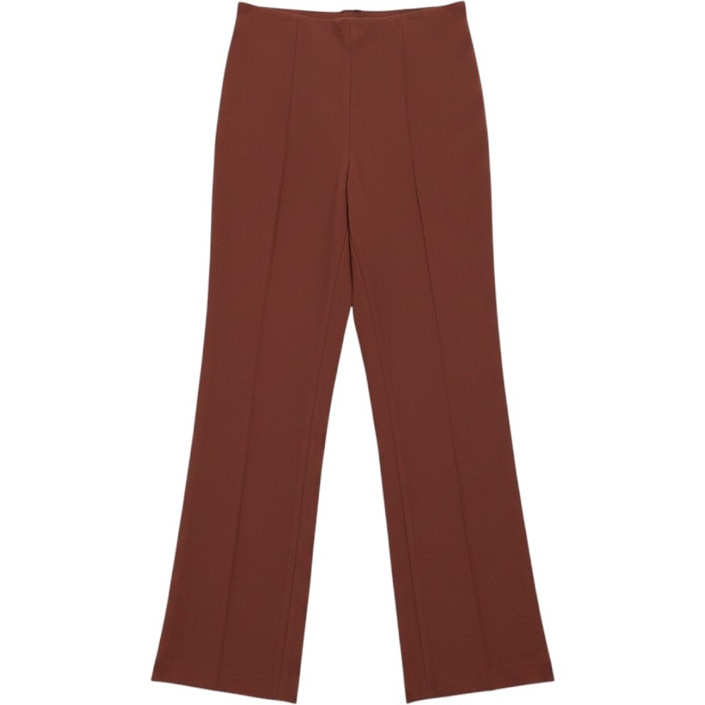 Rohe Lined Trousers Womens Rust Brown Excellent Pintuck Side Slit Pants